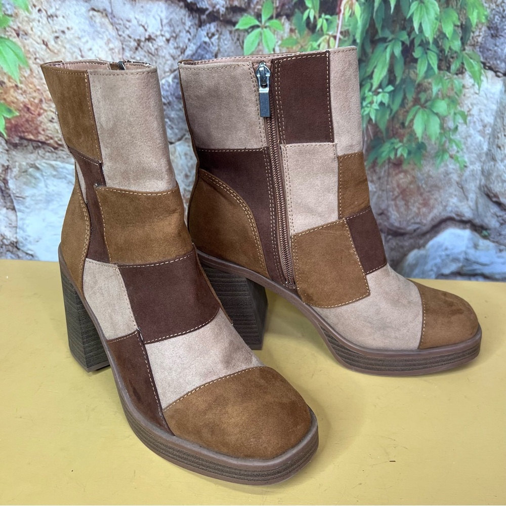 UNIVERSAL THREAD Patchwork Microsuede Block Heel … - image 7